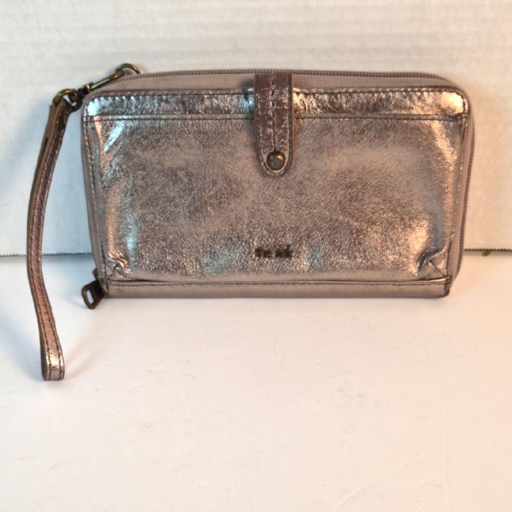 The Sak Metallic silver Leather smartphone wallet/wristlet